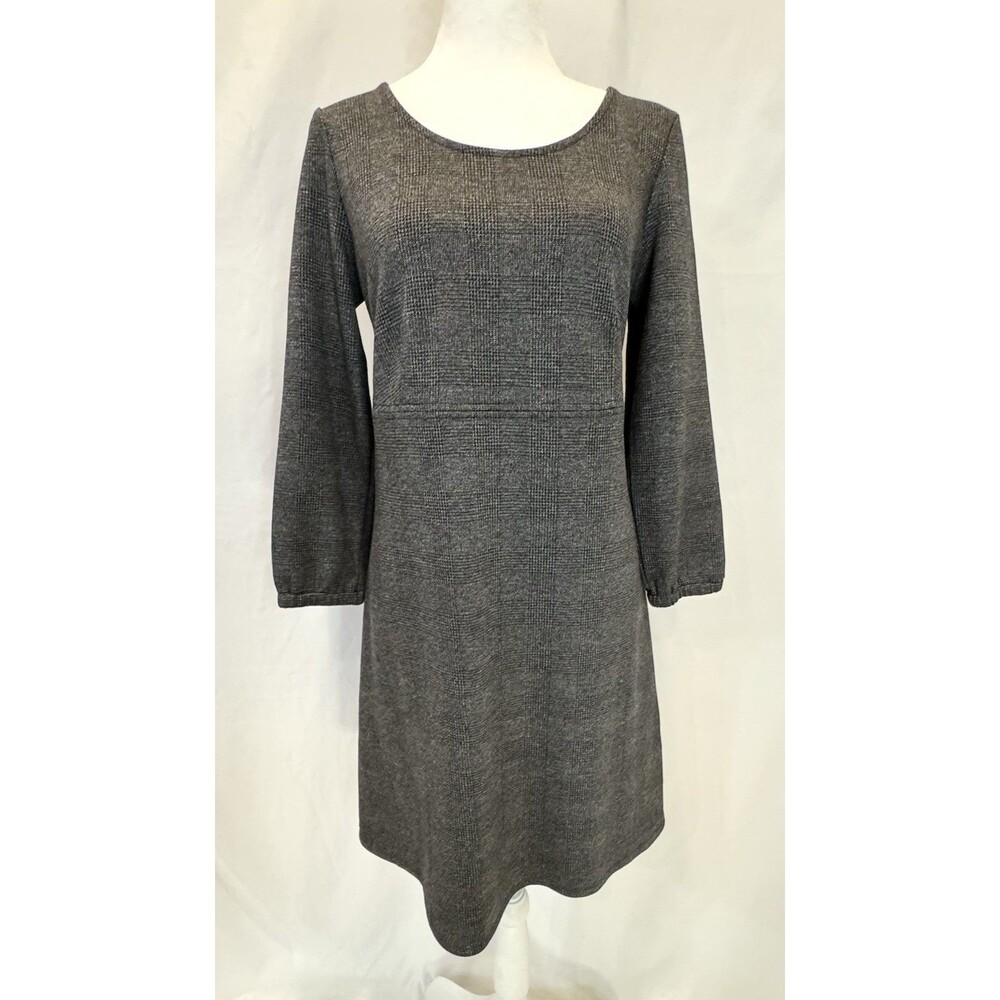 J Jill Wearever Dress Womens XS Petite Gray Knee Length 3/4 Sleeve Stretch